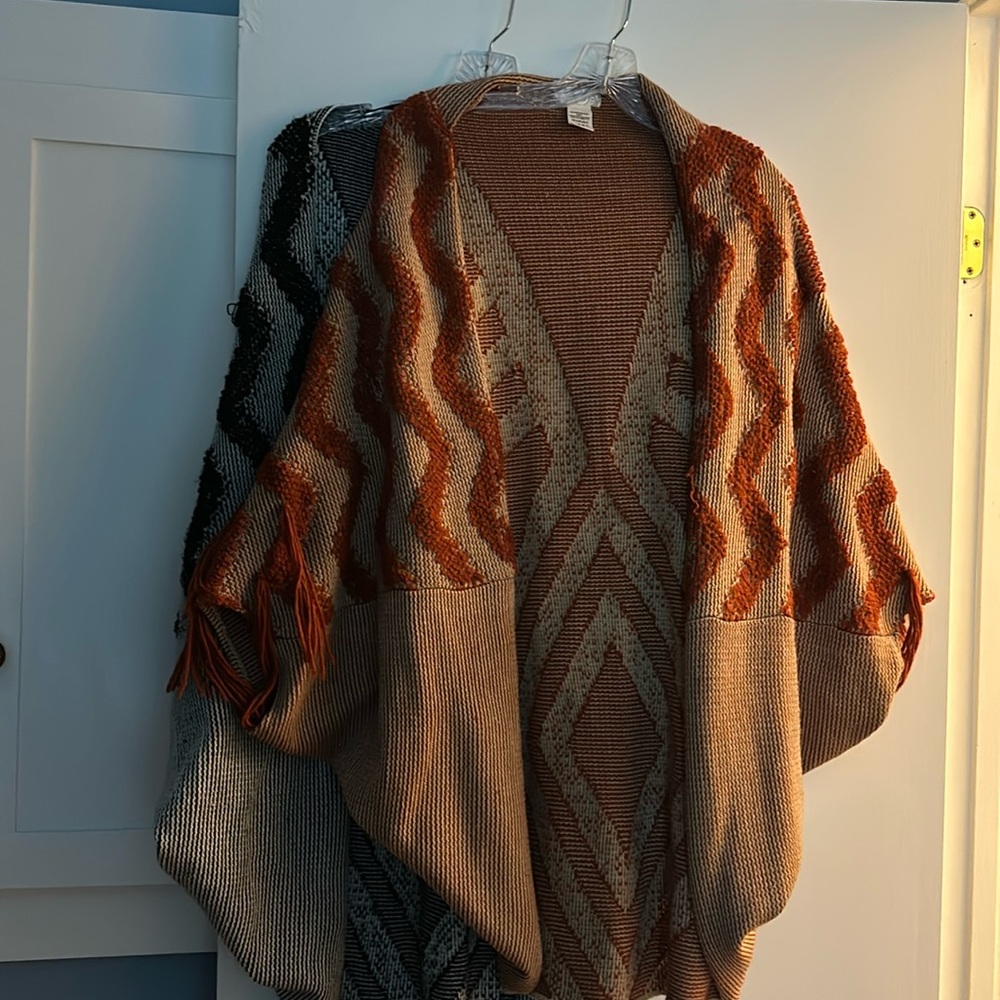 Lot of 2 Free People wraps/capes one size